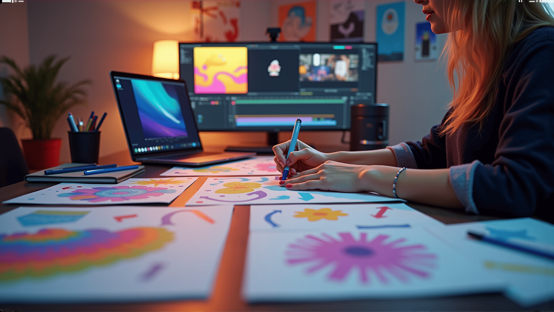 Motion graphics storyboard illustration