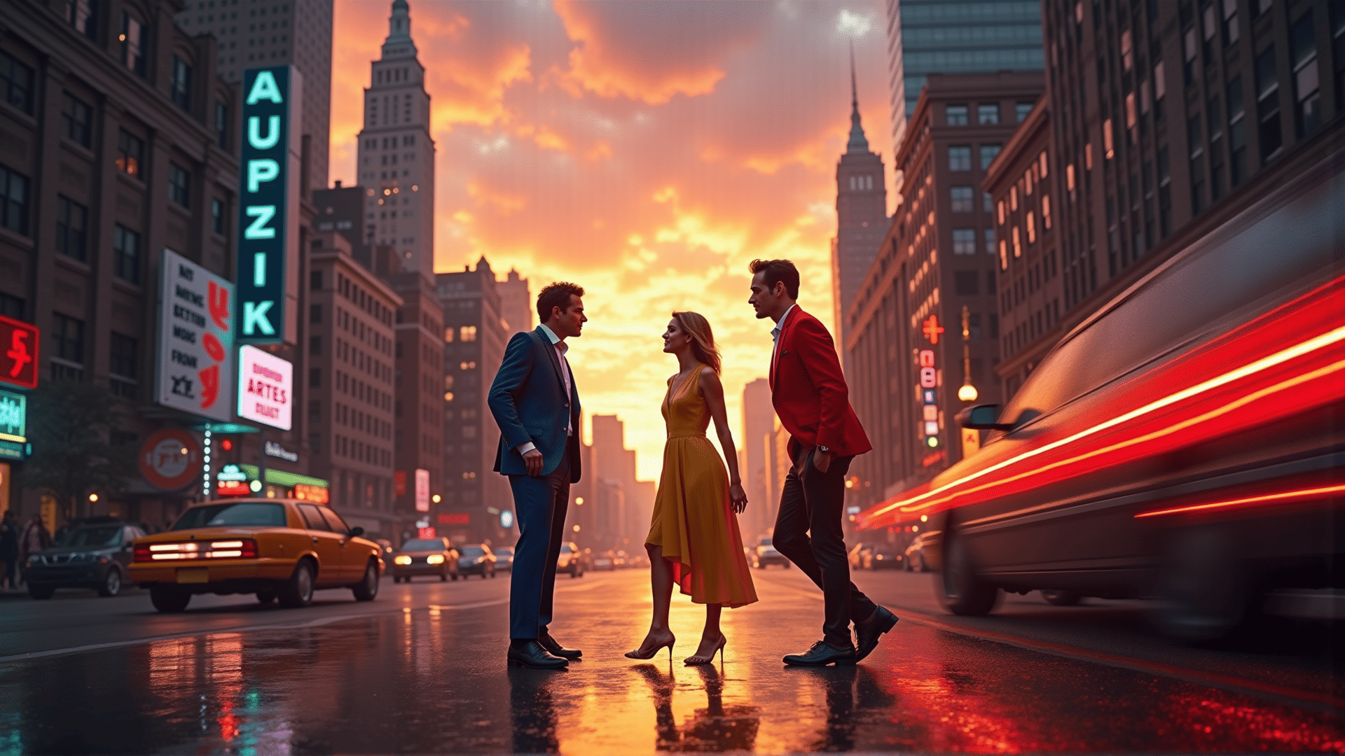Film scene with color theory use